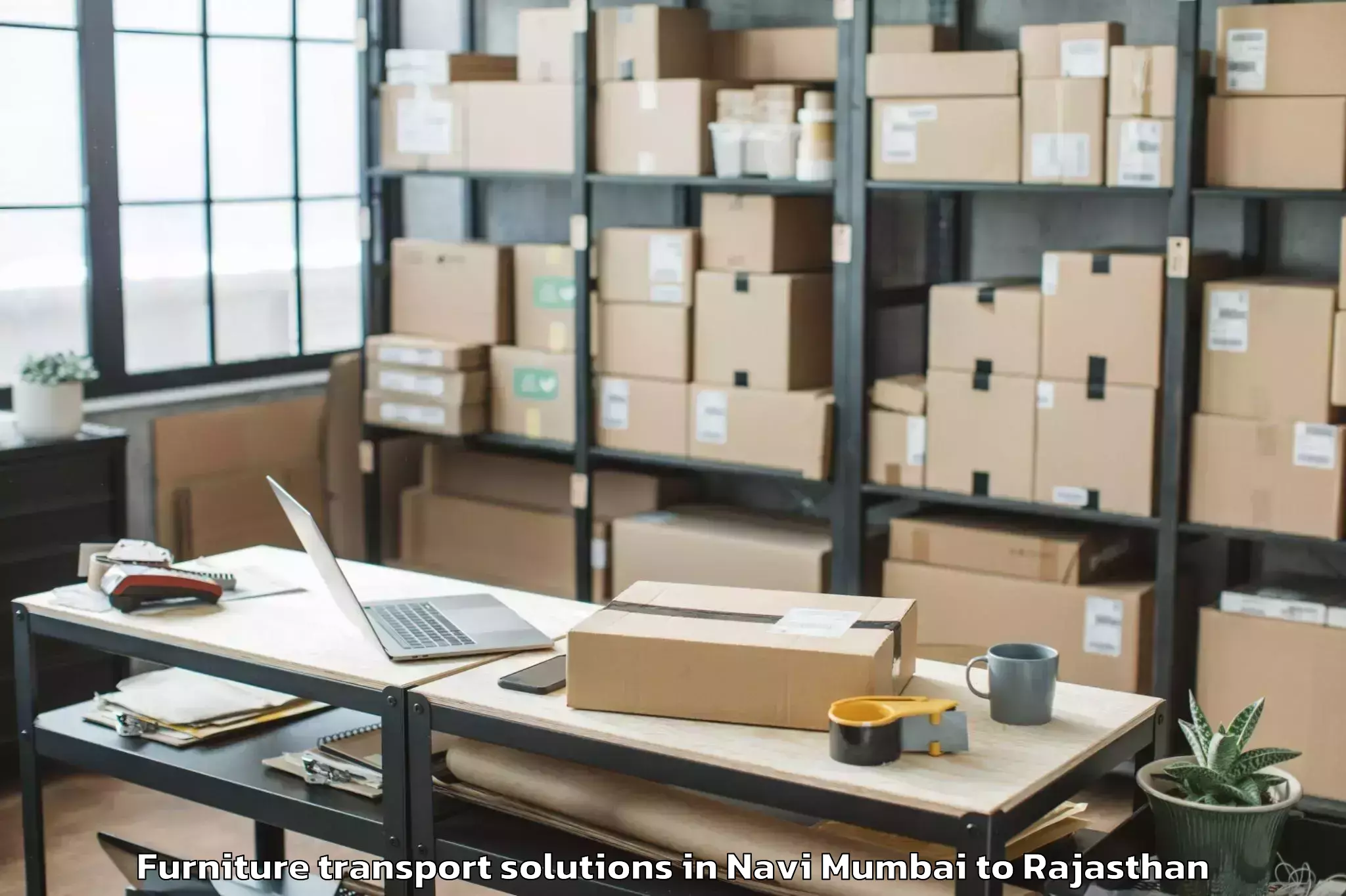 Book Navi Mumbai to Borkhera Furniture Transport Solutions Online